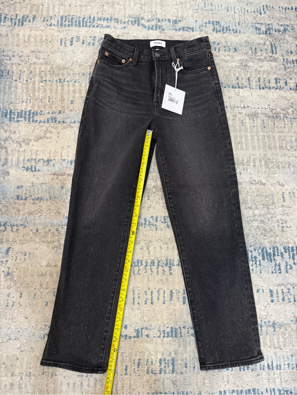 pistola Black Washed Ankle Straight Jeans